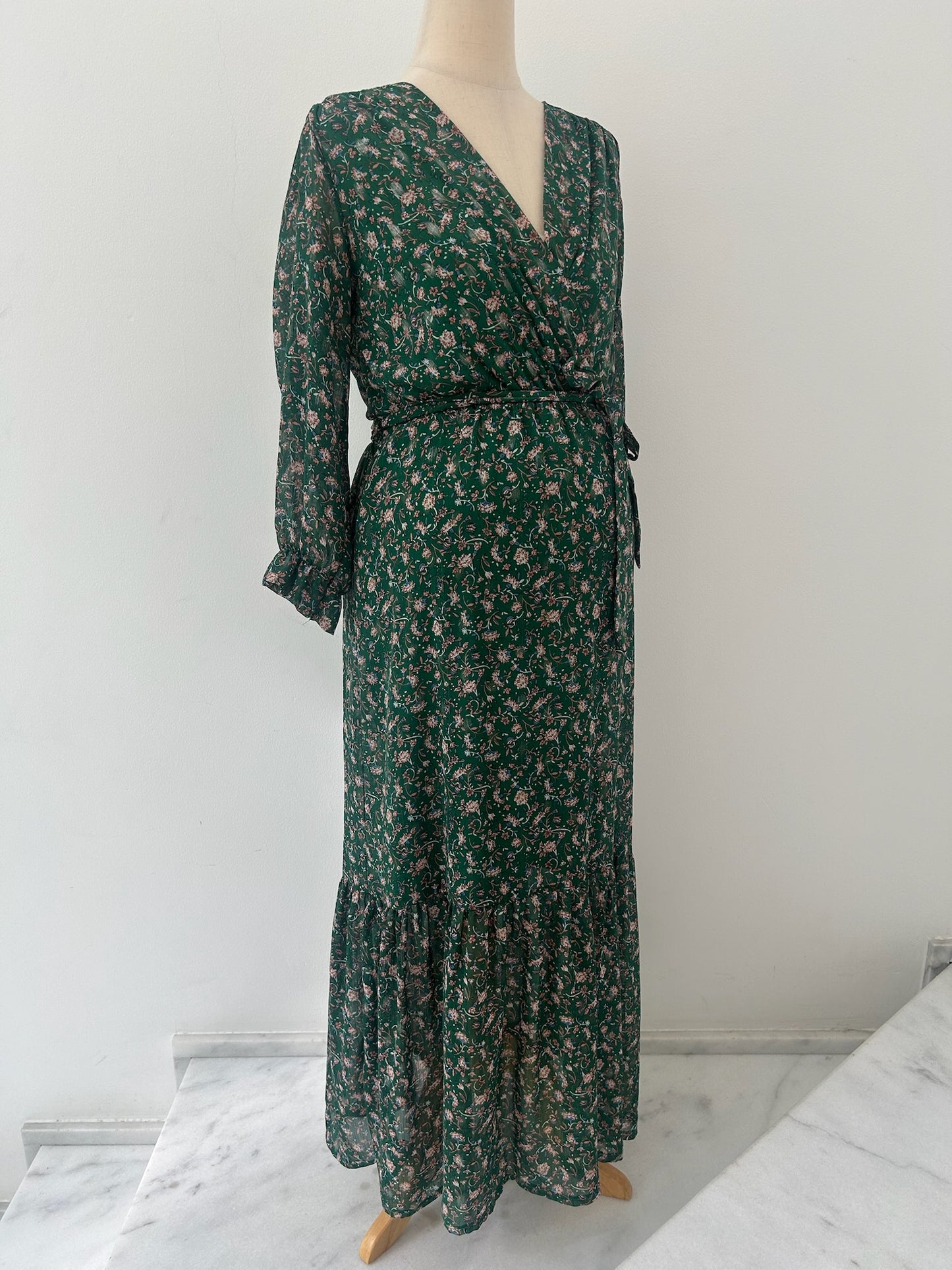 Floral Green Dress by Kaylla- Size M