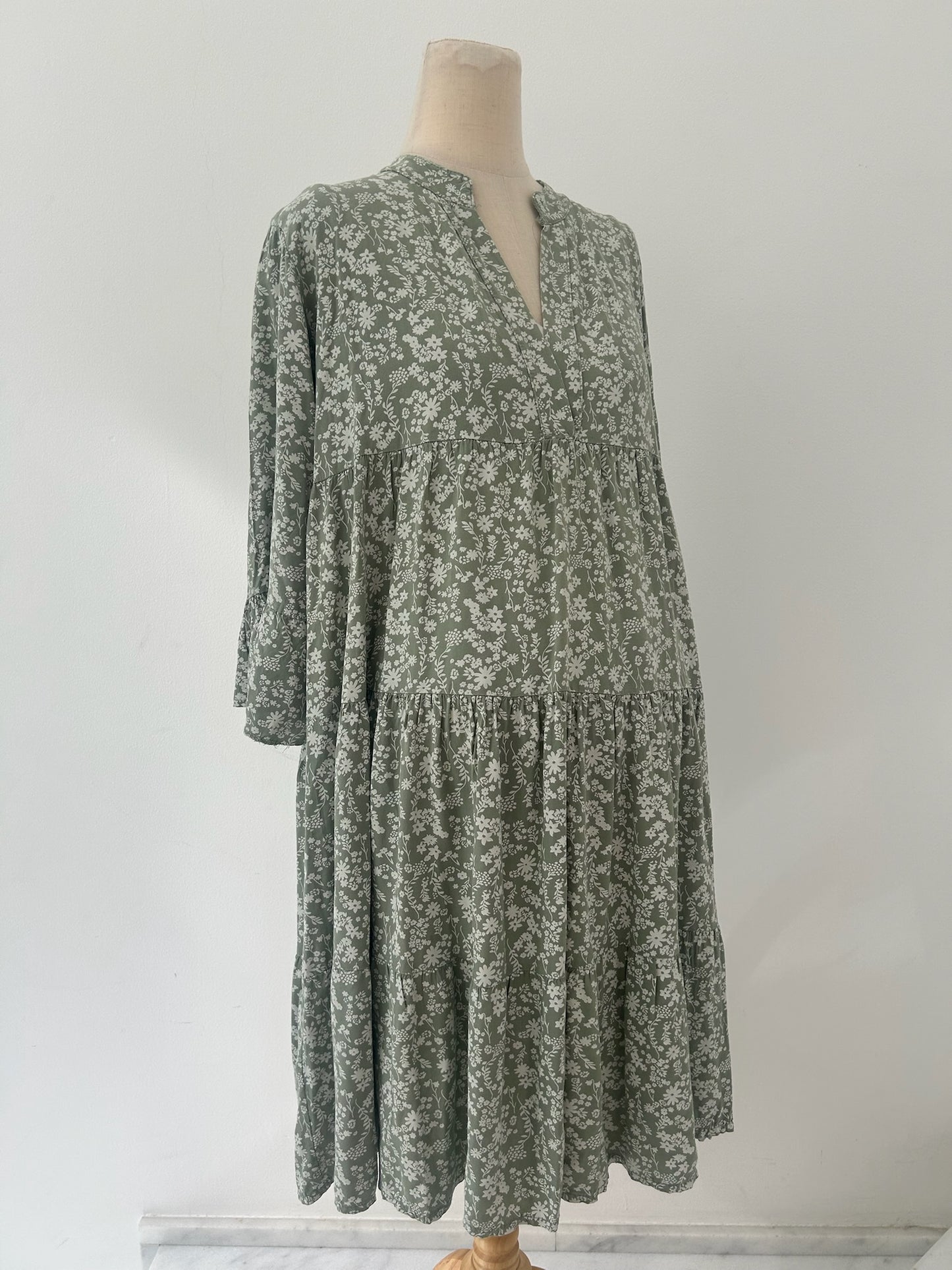 Green Floral Dress by MADE IN ITALY- Size M