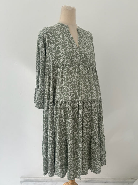 Green Floral Dress by MADE IN ITALY- Size M