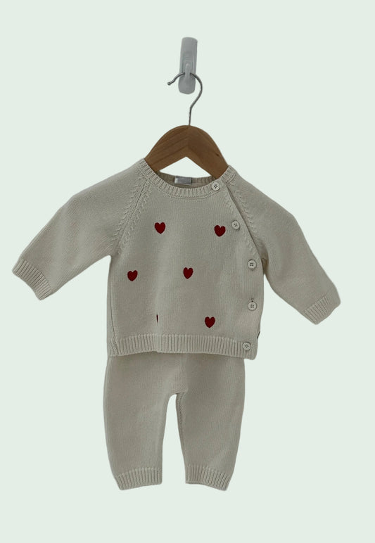 Petit Bateau White Winter Set - 6 months