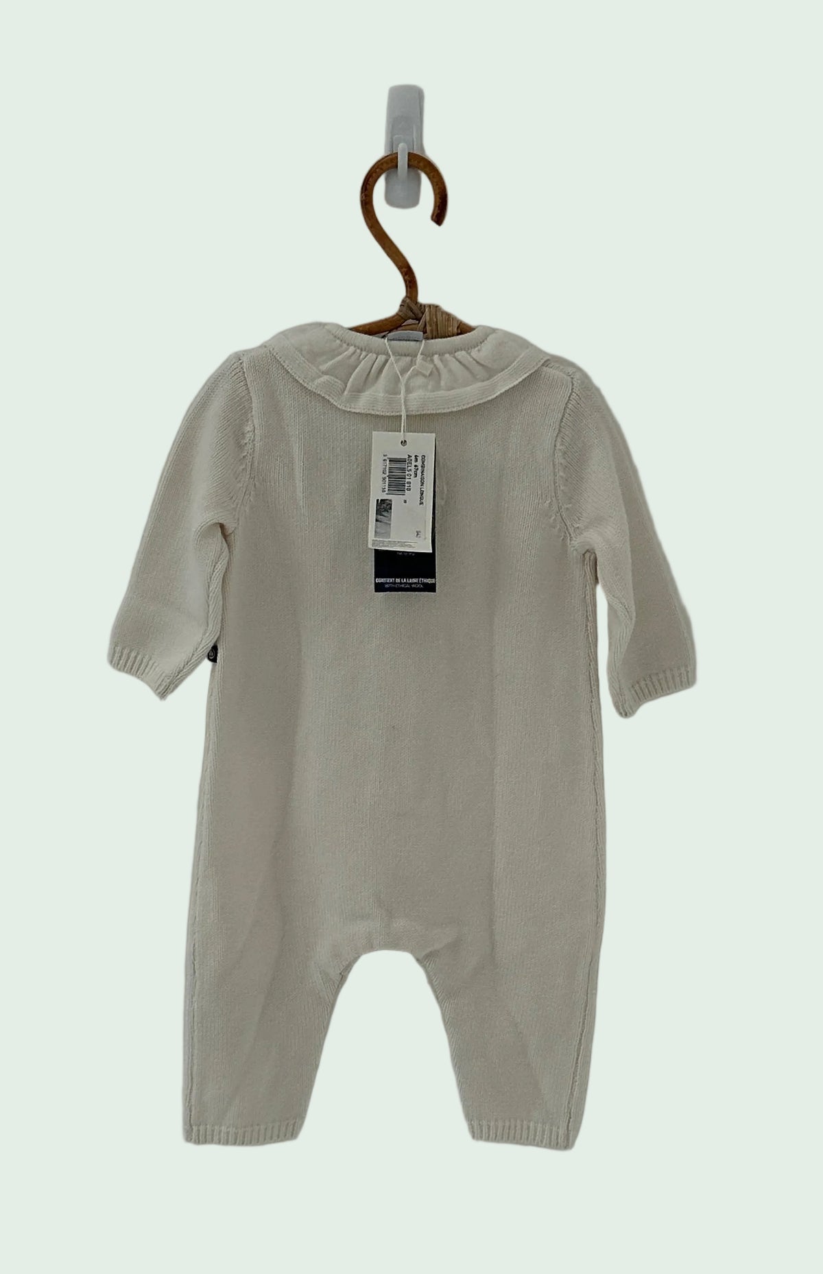 Petit Bateau White Winter Jumpsuit - 6 months