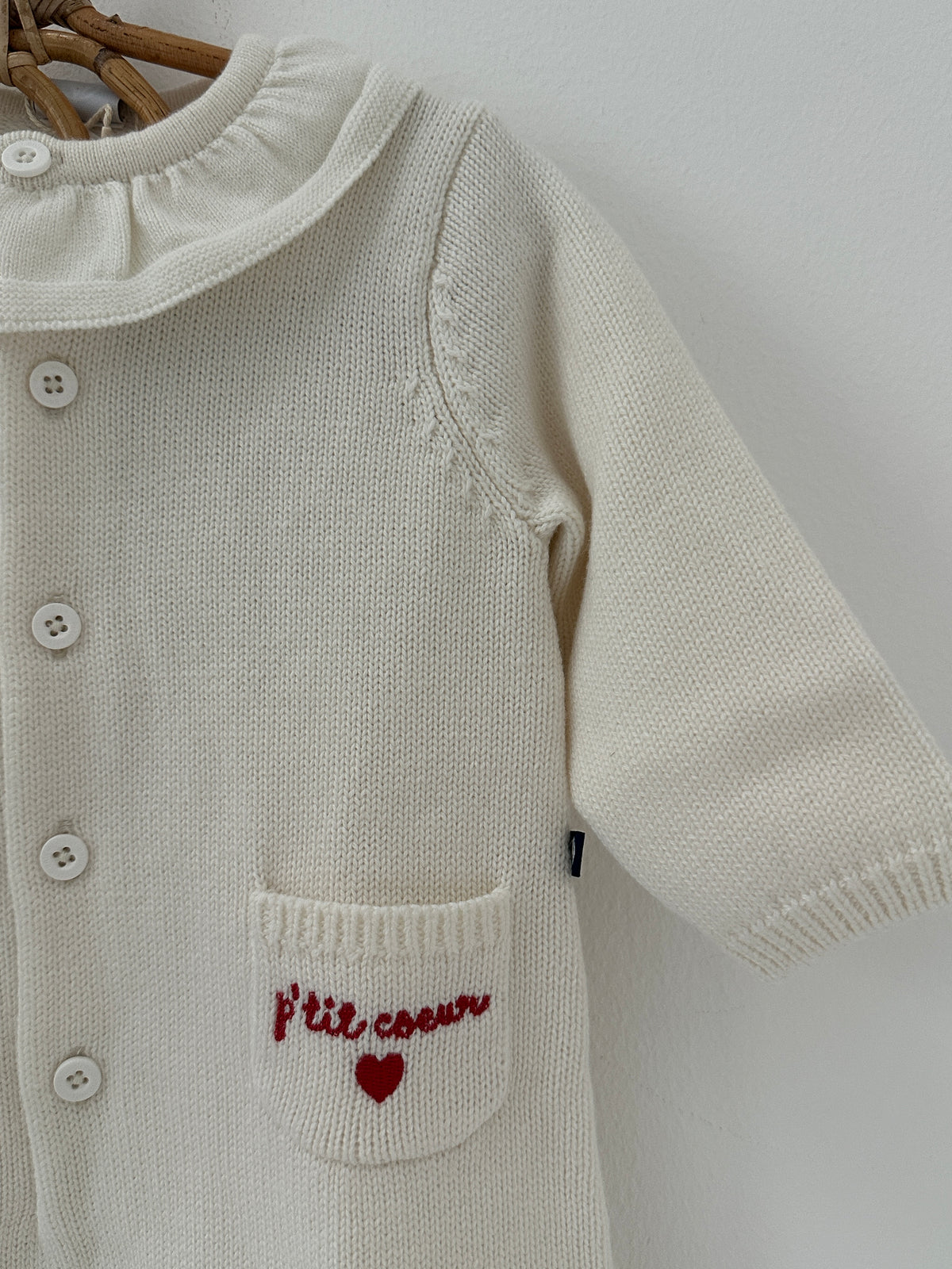 Petit Bateau White Winter Jumpsuit - 6 months