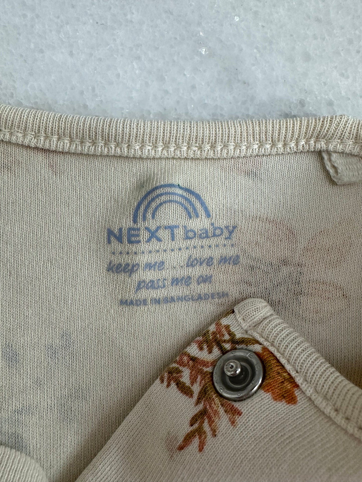 Pyjama floral beige by Next - Size NB
