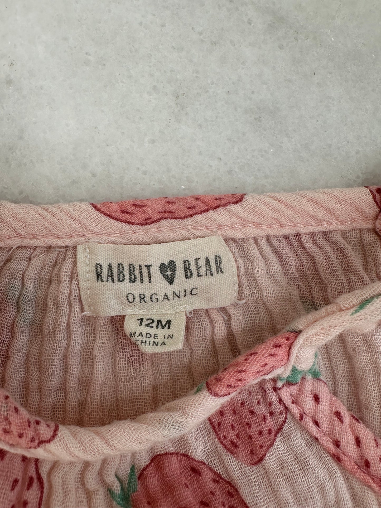 Dress pink fruit by Rabbit Bear - Size 12 months