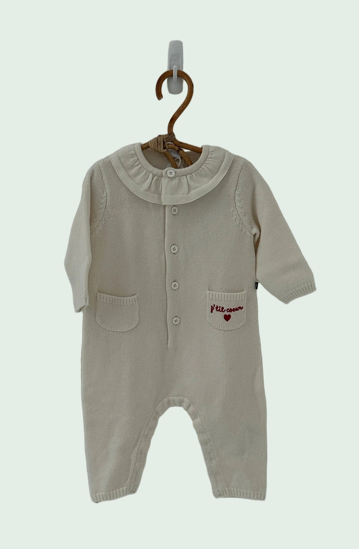 Petit Bateau White Winter Jumpsuit - 6 months
