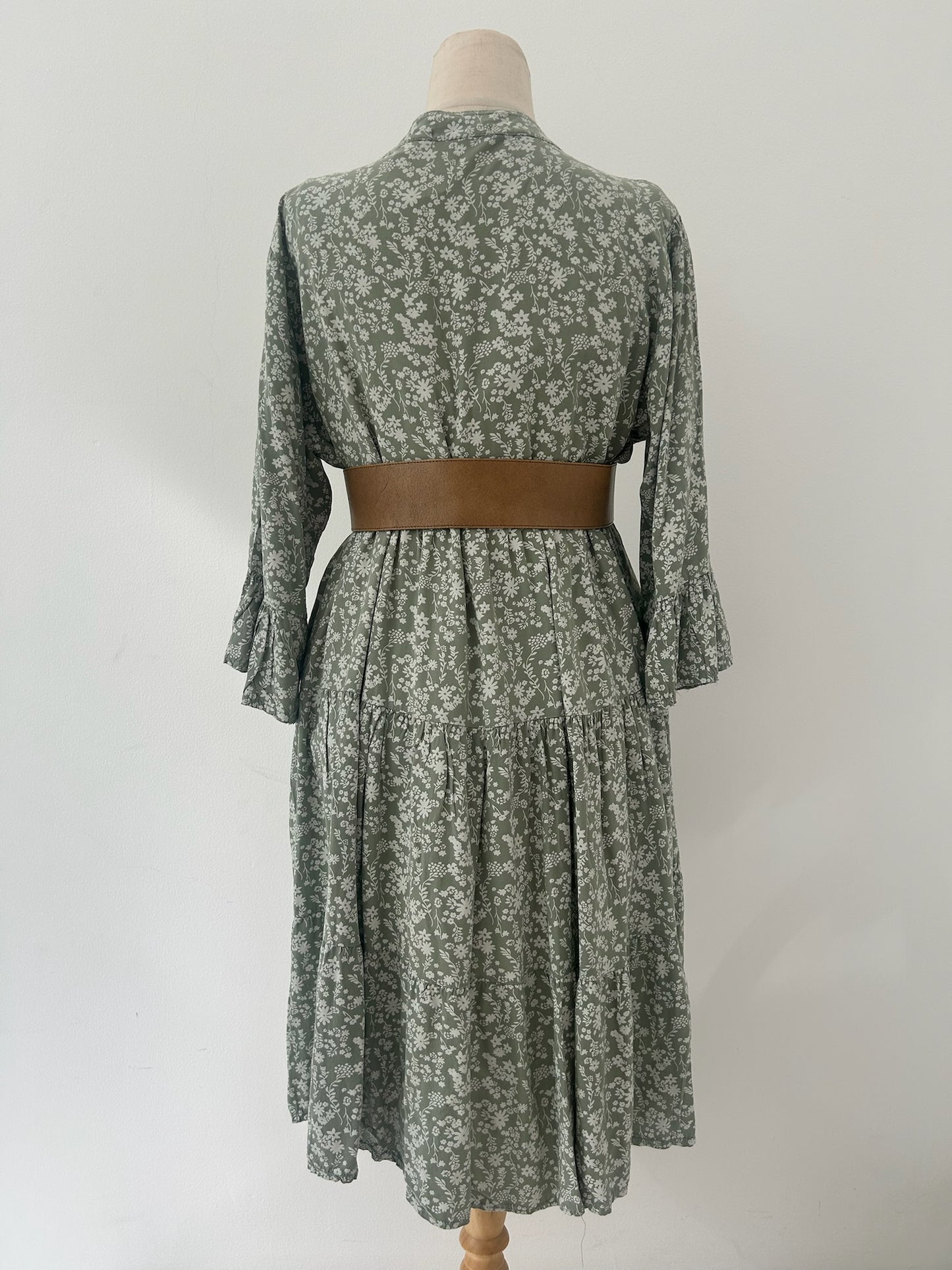 Green Floral Dress by MADE IN ITALY- Size M