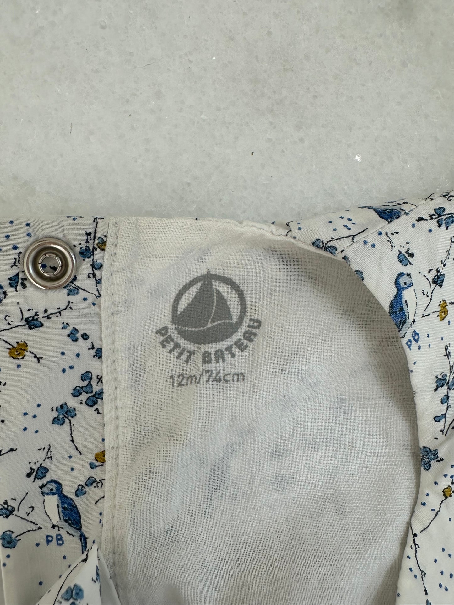 Dress white by Petit Bateau - Size 12 months