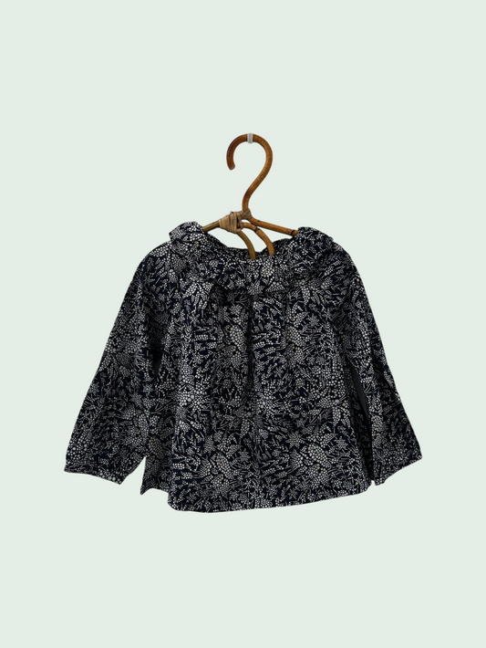 Blue floral blouse by Jacadi - Size 24 months