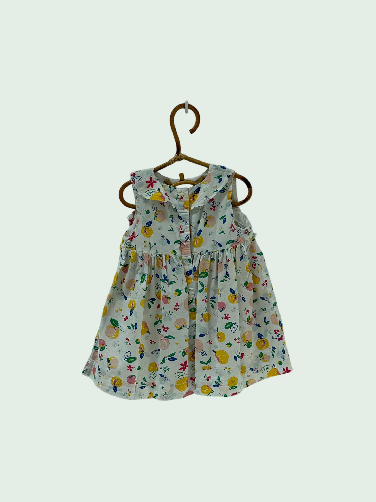 Dress white floral by Petit Bateau - Size 12 months