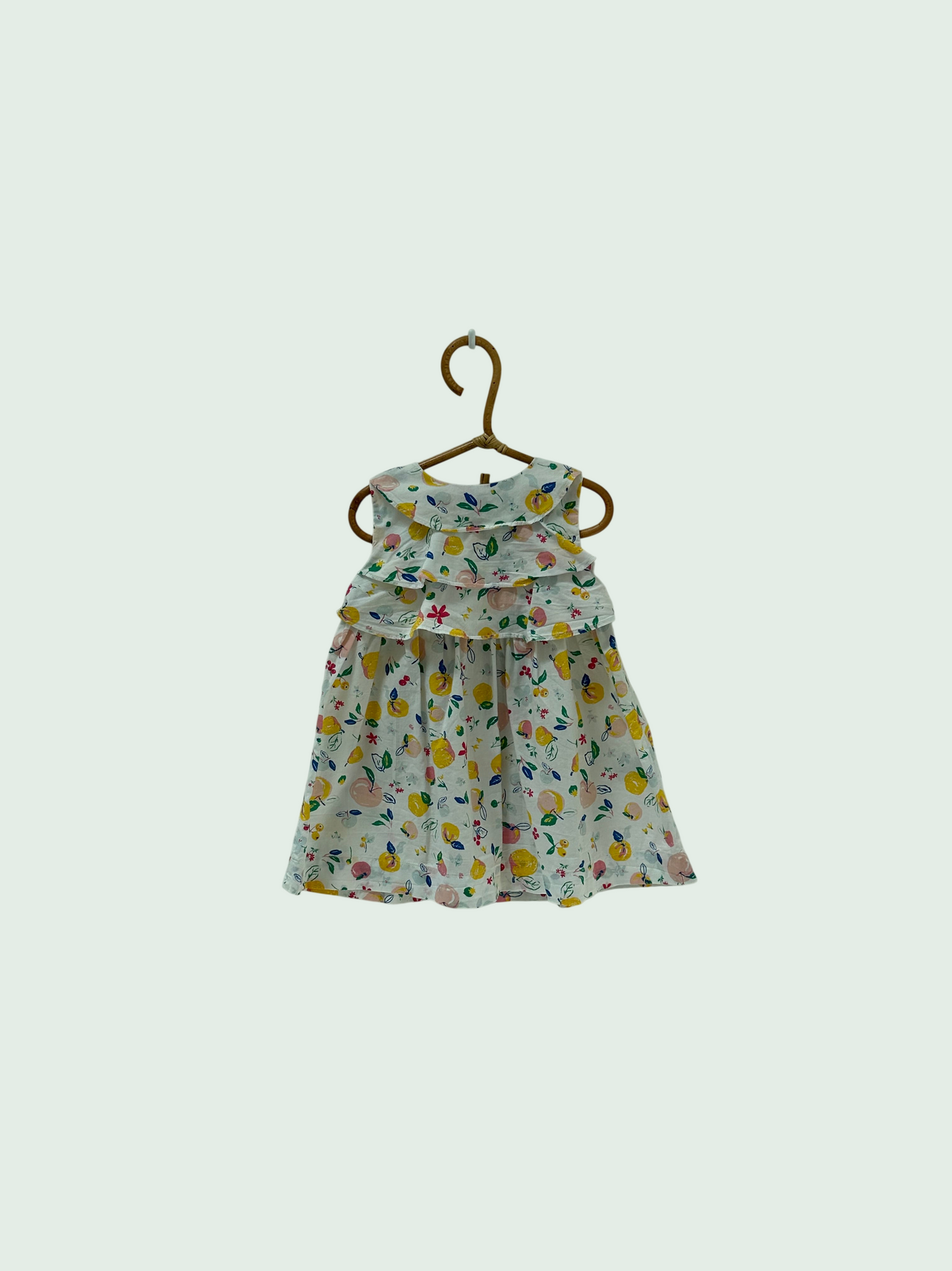 Dress white floral by Petit Bateau - Size 12 months